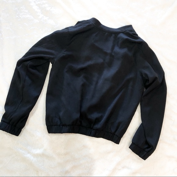Black Long Sleeve Bomber Jacket - Picture 4 of 4